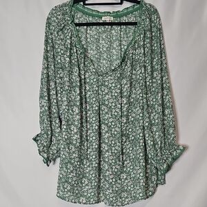 Max Studio Green Floral Blouse